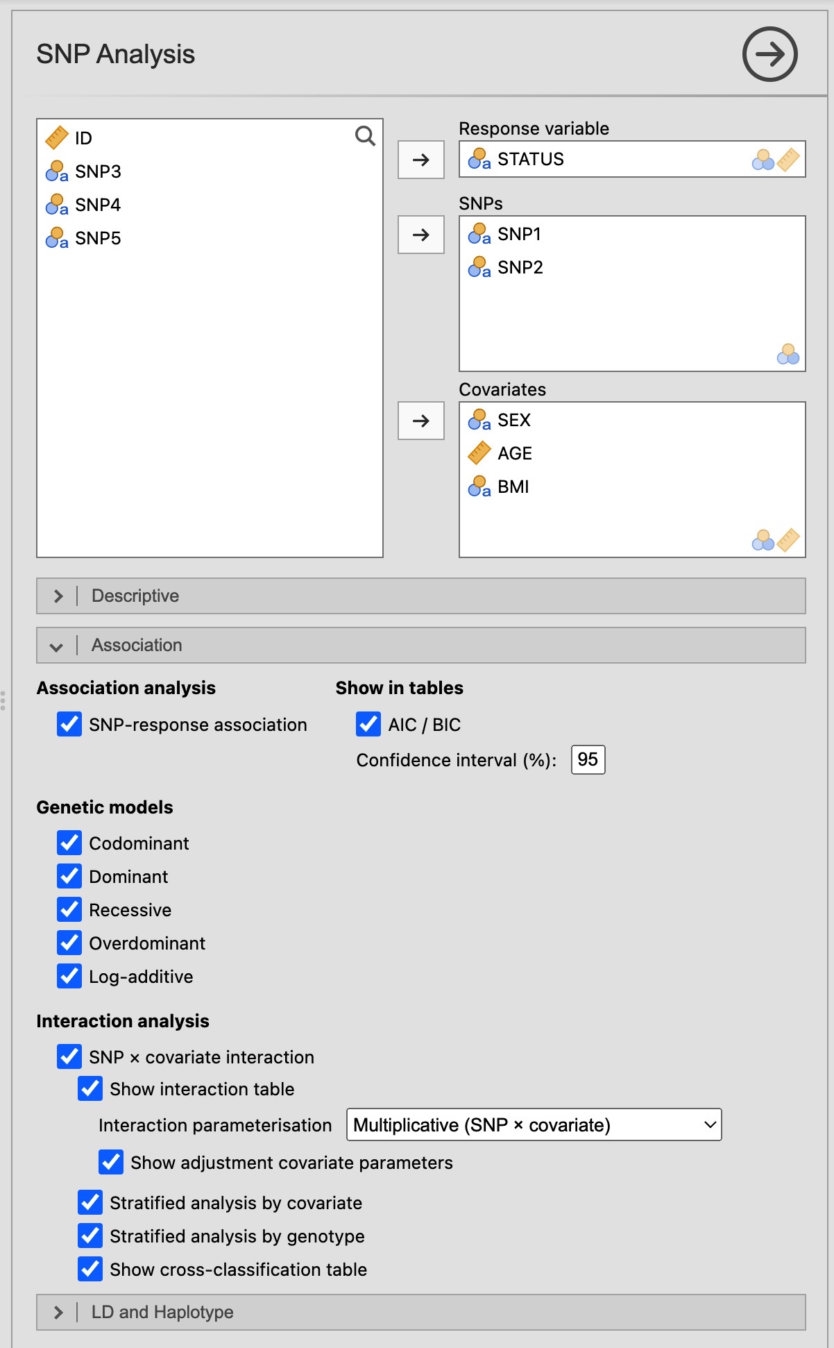 Figure 6 – Association tab options